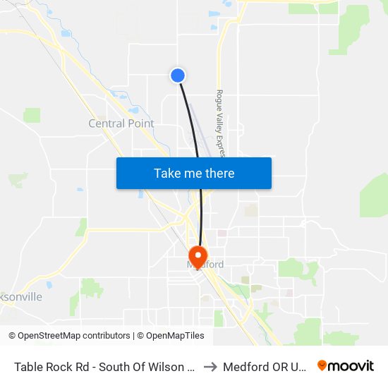 Table Rock Rd - South Of Wilson Rd to Medford OR USA map