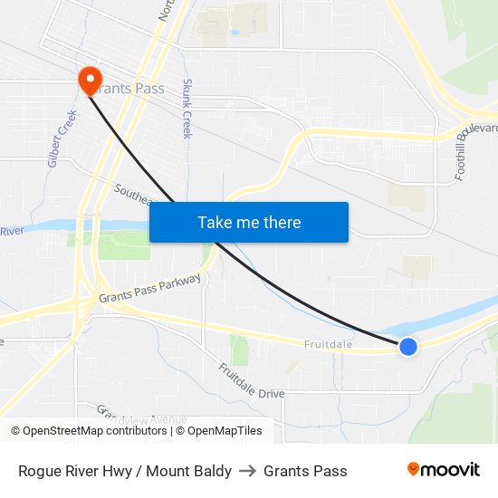 Rogue River Hwy / Mount Baldy to Grants Pass map