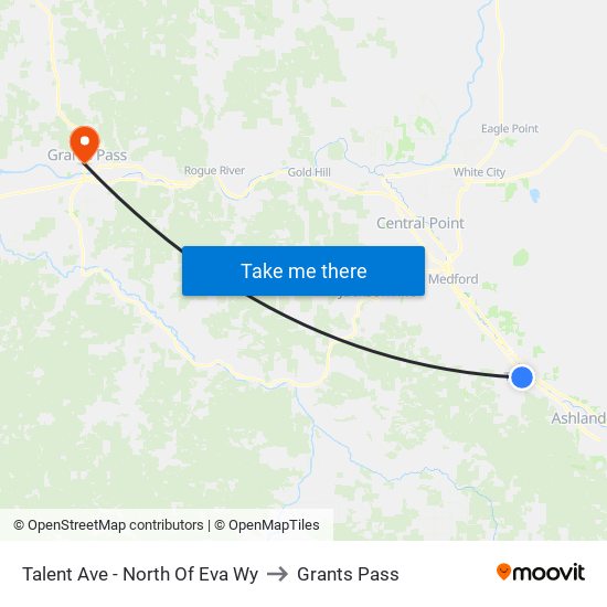 Talent Ave - North Of Eva Wy to Grants Pass map