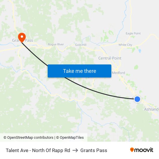 Talent Ave - North Of Rapp Rd to Grants Pass map