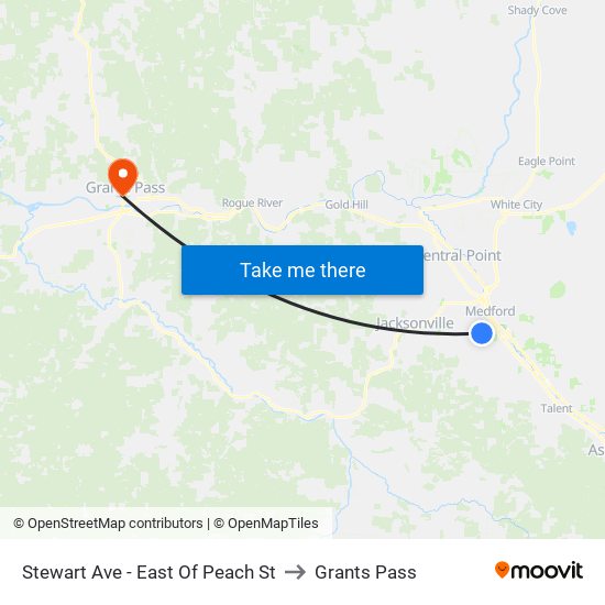 Stewart Ave - East Of Peach St to Grants Pass map