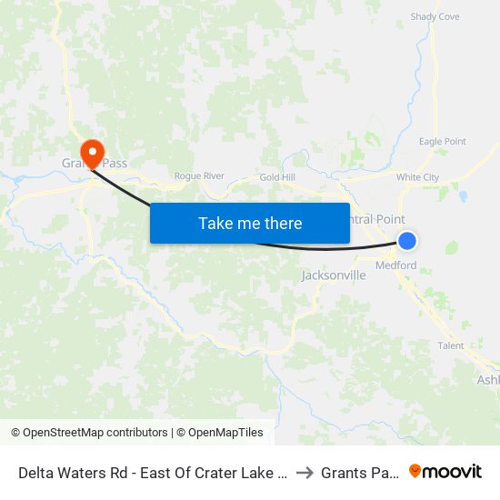 Delta Waters Rd - East Of Crater Lake Ave to Grants Pass map