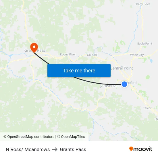 N Ross/ Mcandrews to Grants Pass map