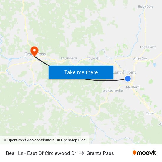 Beall Ln - East Of Circlewood Dr to Grants Pass map