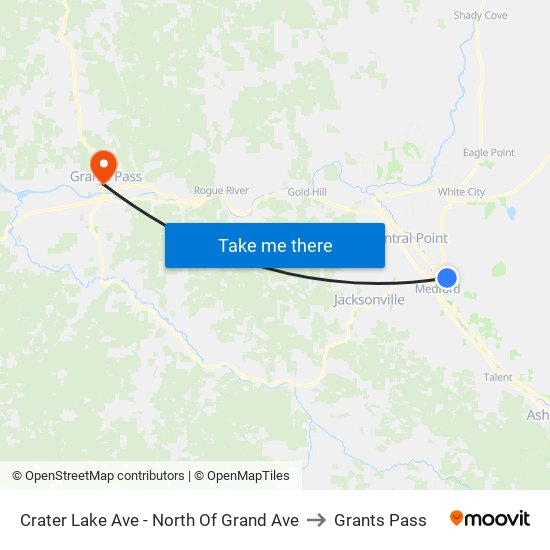 Crater Lake Ave - North Of Grand Ave to Grants Pass map