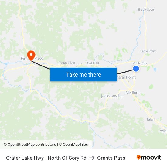 Crater Lake Hwy - North Of Cory Rd to Grants Pass map