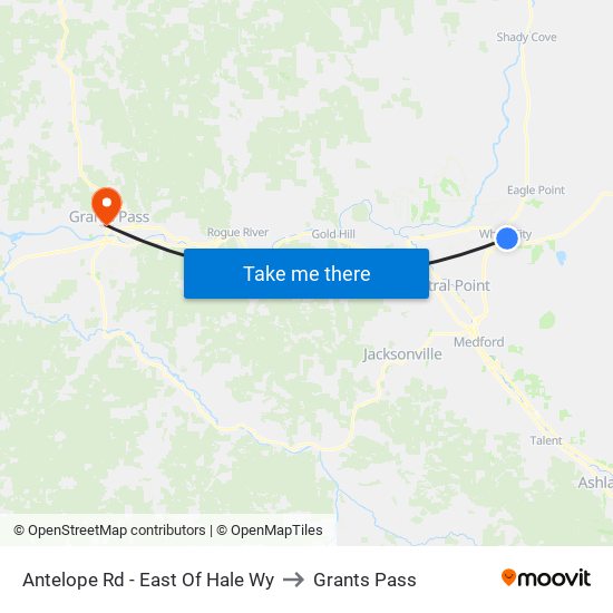 Antelope Rd - East Of Hale Wy to Grants Pass map