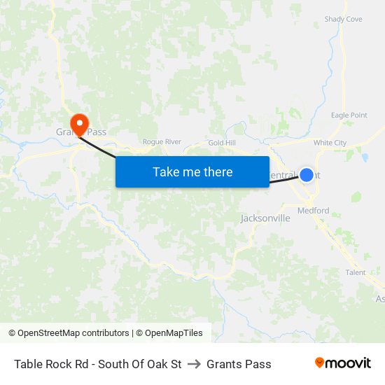 Table Rock Rd - South Of Oak St to Grants Pass map