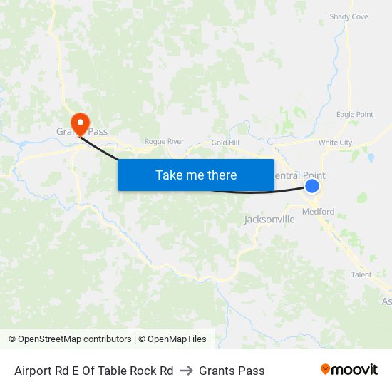 Airport Rd E Of Table Rock Rd to Grants Pass map