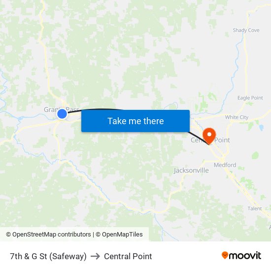 7th & G St (Safeway) to Central Point map