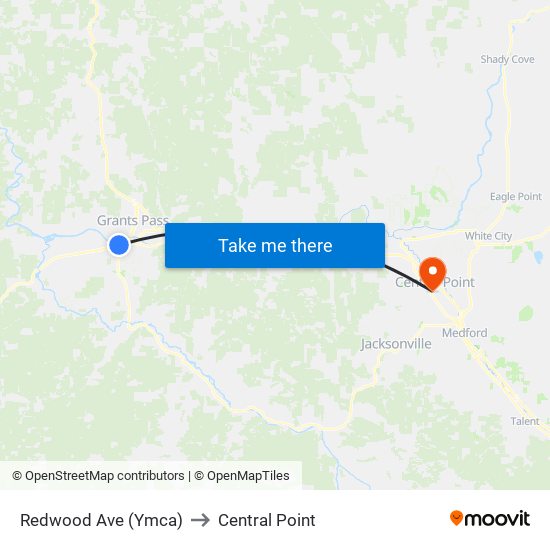 Redwood Ave (Ymca) to Central Point map