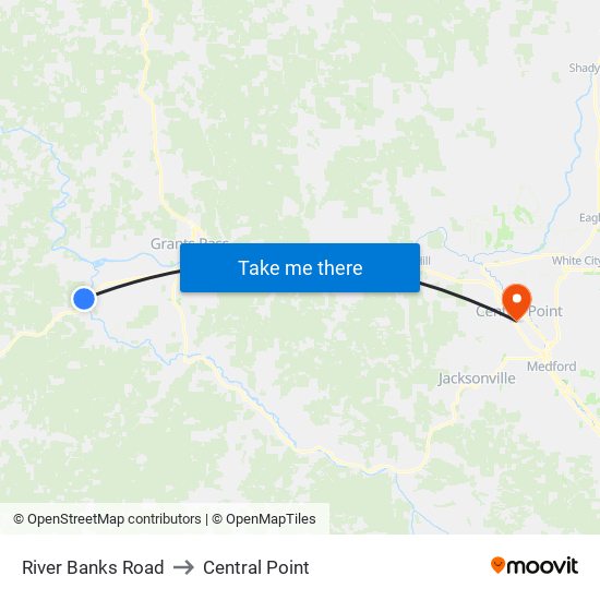 River Banks Road to Central Point map