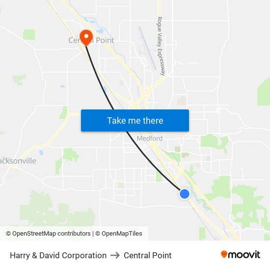 Harry & David Corporation to Central Point map