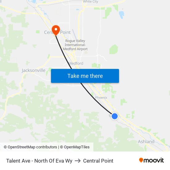 Talent Ave - North Of Eva Wy to Central Point map