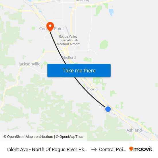 Talent Ave - North Of Rogue River Pkwy to Central Point map