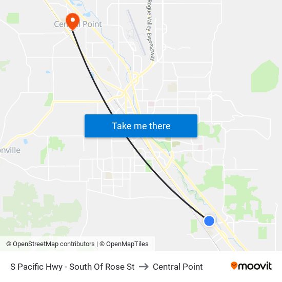 S Pacific Hwy - South Of Rose St to Central Point map