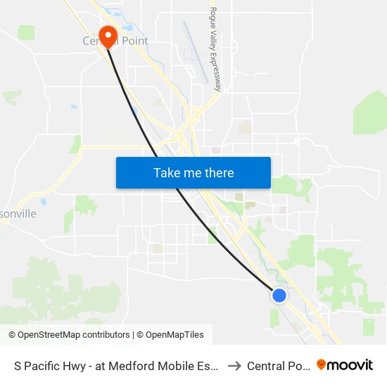 S Pacific Hwy - at Medford Mobile Estates to Central Point map