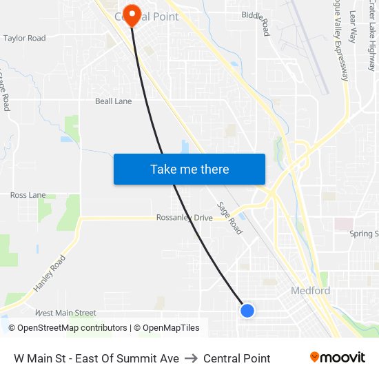 W Main St - East Of Summit Ave to Central Point map