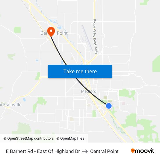 E Barnett Rd - East Of Highland Dr to Central Point map