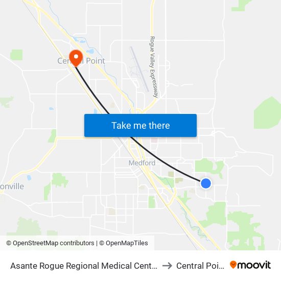 Asante Rogue Regional Medical Center to Central Point map