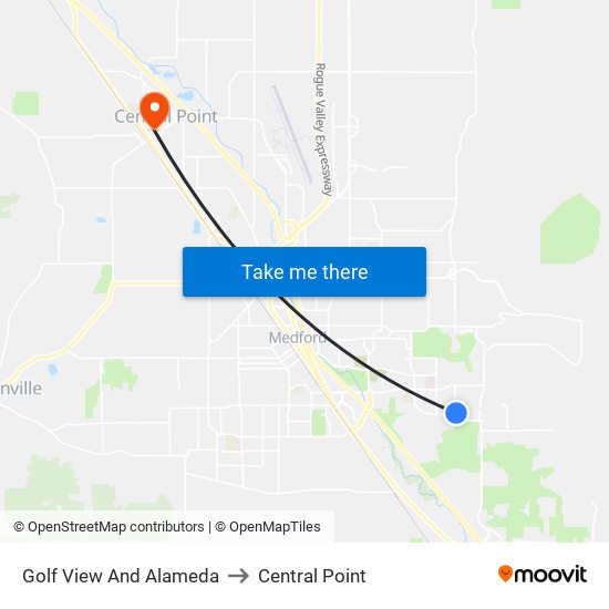 Golf View And Alameda to Central Point map