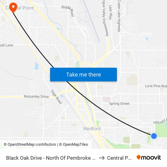 Black Oak Drive - North Of Pembroke Circle to Central Point map