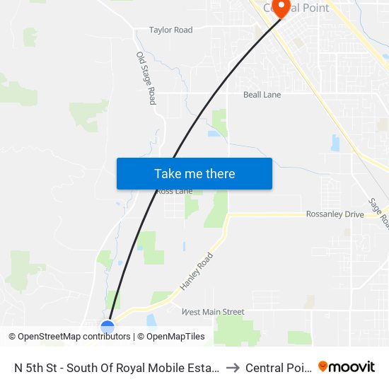 N 5th St - South Of Royal Mobile Estates to Central Point map