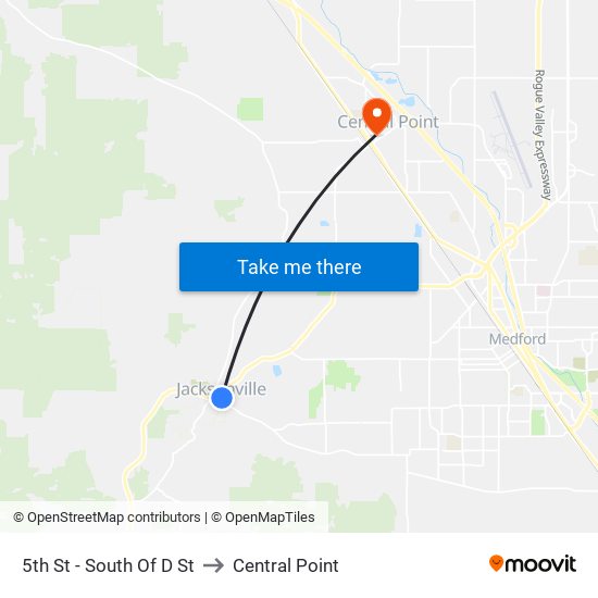 5th St - South Of D St to Central Point map