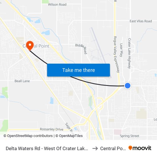 Delta Waters Rd - West Of Crater Lake Ave to Central Point map