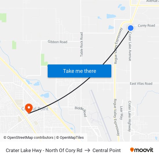 Crater Lake Hwy - North Of Cory Rd to Central Point map