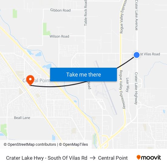 Crater Lake Hwy - South Of Vilas Rd to Central Point map