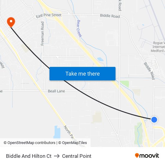 Biddle And Hilton Ct to Central Point map