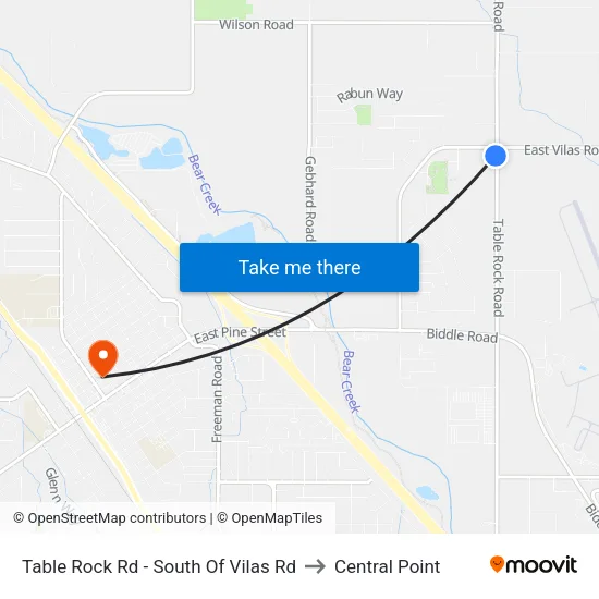 Table Rock Rd - South Of Vilas Rd to Central Point map
