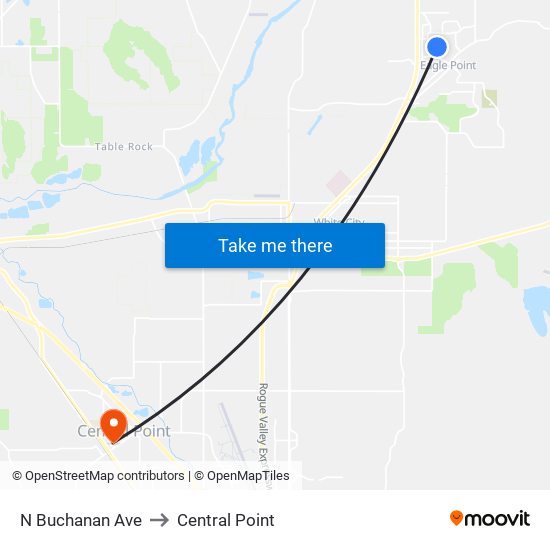 N Buchanan Ave to Central Point map