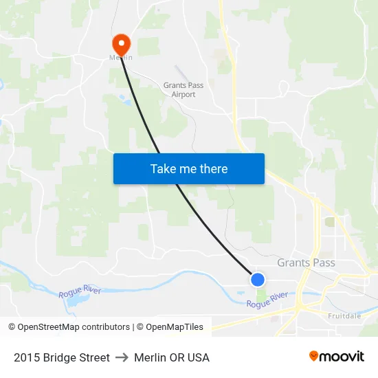 2015 Bridge Street to Merlin OR USA map