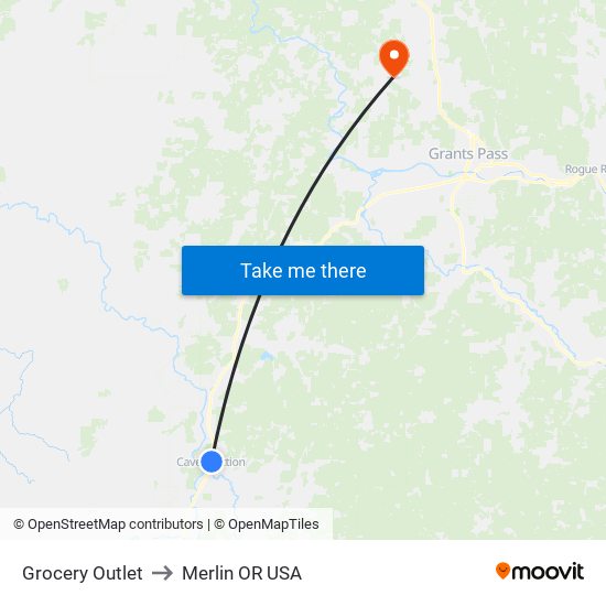 Grocery Outlet to Merlin OR USA map