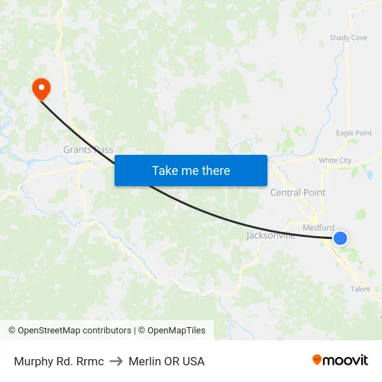 Murphy Rd. Rrmc to Merlin OR USA map