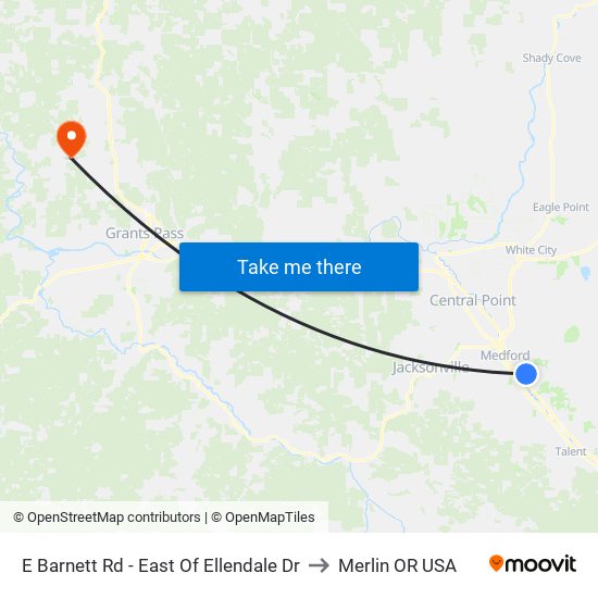 E Barnett Rd - East Of Ellendale Dr to Merlin OR USA map