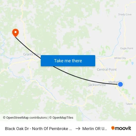 Black Oak Dr - North Of Pembroke Cir to Merlin OR USA map