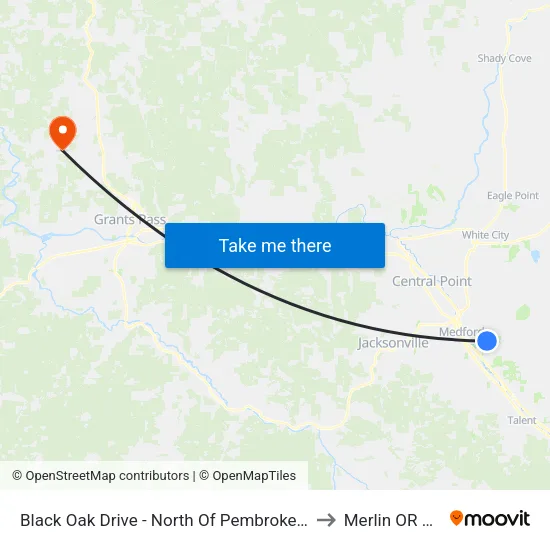 Black Oak Drive - North Of Pembroke Circle to Merlin OR USA map