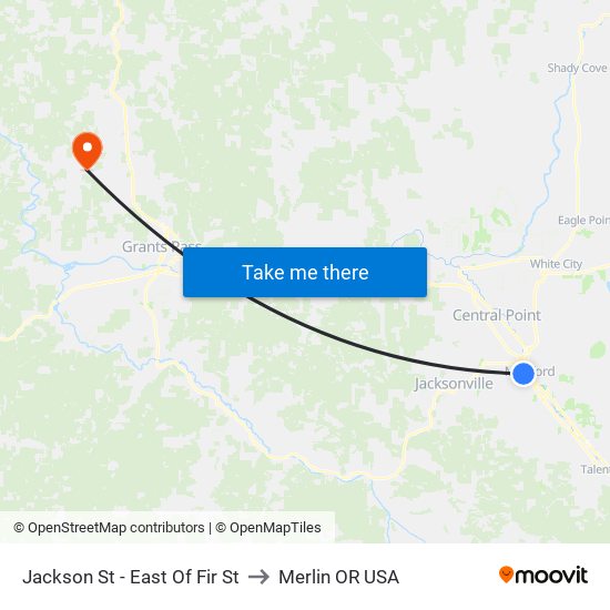 Jackson St - East Of Fir St to Merlin OR USA map