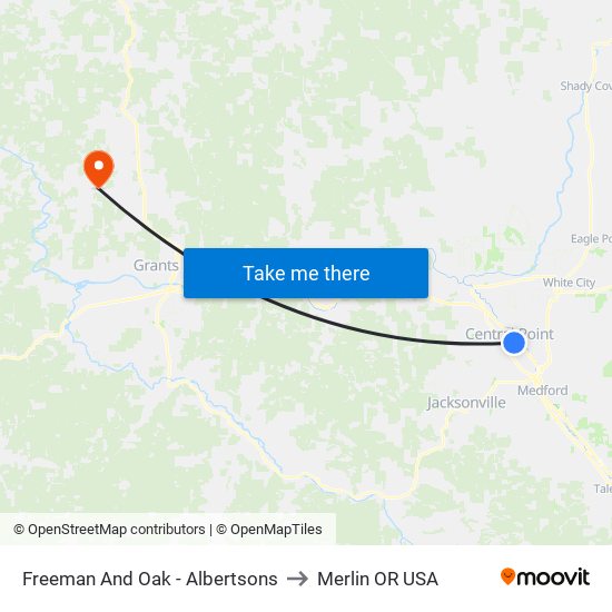 Freeman And Oak - Albertsons to Merlin OR USA map