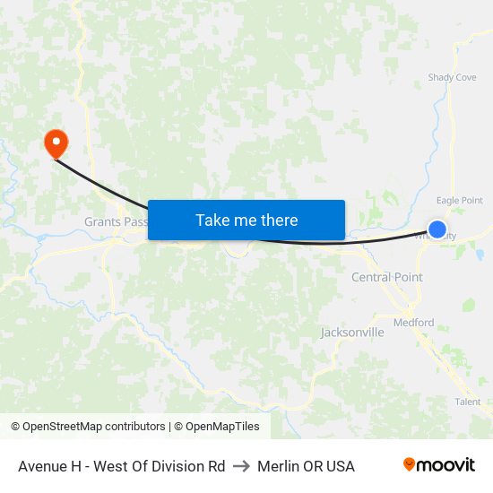 Avenue H - West Of Division Rd to Merlin OR USA map