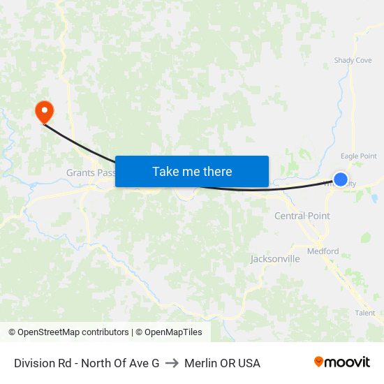 Division Rd - North Of Ave G to Merlin OR USA map