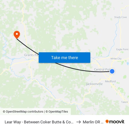 Lear Way - Between Coker Butte & Commerce Dr to Merlin OR USA map