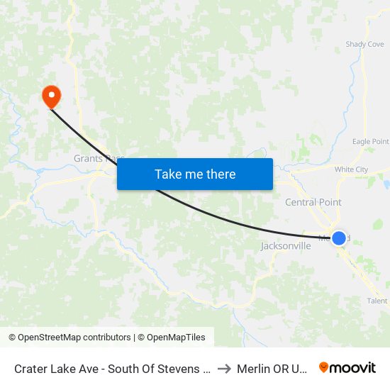 Crater Lake Ave - South Of Stevens St to Merlin OR USA map
