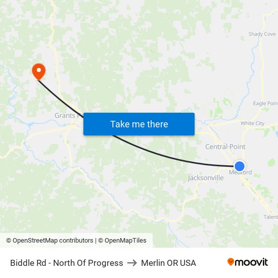 Biddle Rd - North Of Progress to Merlin OR USA map