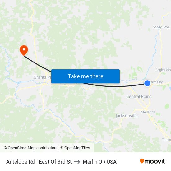Antelope Rd - East Of 3rd St to Merlin OR USA map