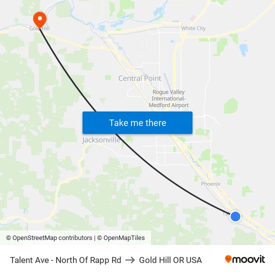 Talent Ave - North Of Rapp Rd to Gold Hill OR USA map