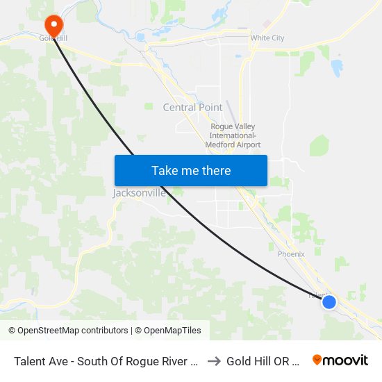 Talent Ave - South Of Rogue River Pkwy to Gold Hill OR USA map